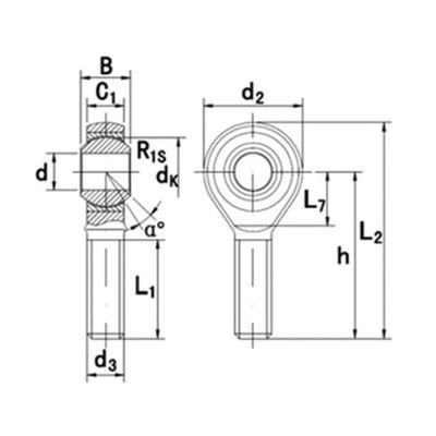 10x29x43mm Female Rod End for Customer Requirements in Food Beverage Shops